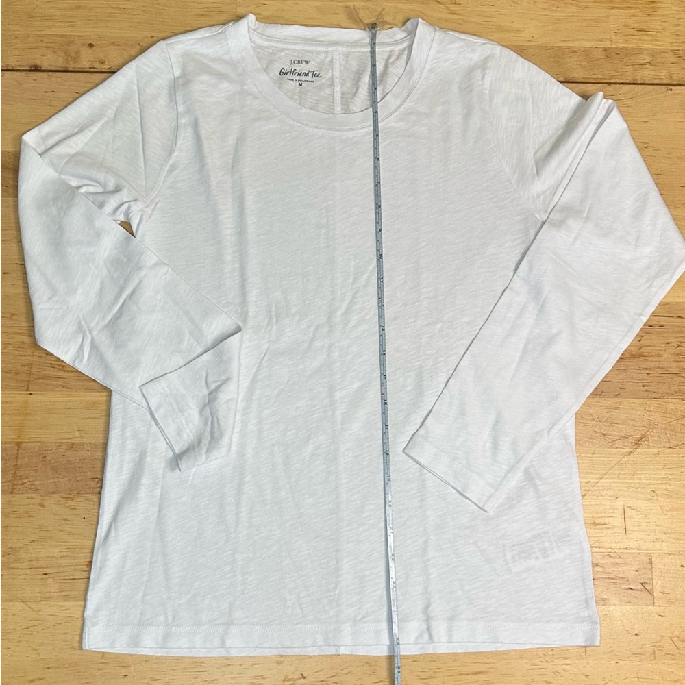 J.Crew White Long Sleeve Tee (Girlfriend Tee)